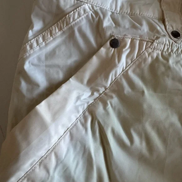 Burton Snowboard Pants, S, Cream w/ Green Accents, pockets, pockets pockets NWOT